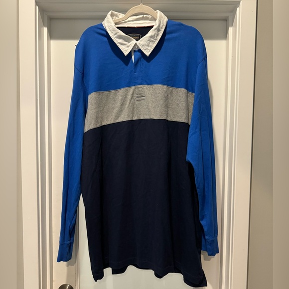 The Foundry Supply Co. Other - THE FOUNDRY SUPPLY CO Rugby Shirt Size 3XLT Blues & Grays Color Block, Rugby